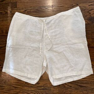 Flax 2X/2G White Linen Shorts